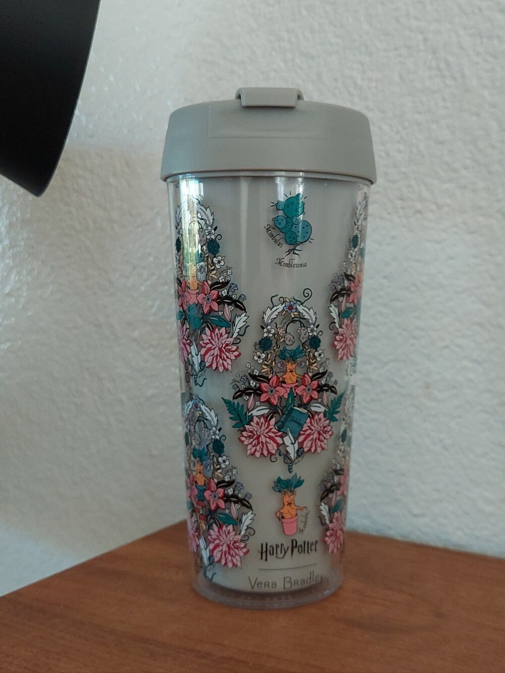 Vera Bradley x Harry Potter Grey Floral Travel Tumbler Herbology